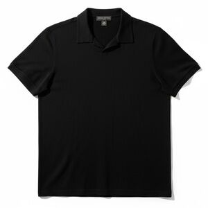 Banana Republic Soft Knit Polo Shirt Classic Black Collared Preppy Tee Black L